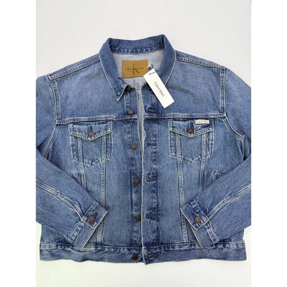 new calvin klein denim trucker jacket - size 2X - Picture 1 of 5